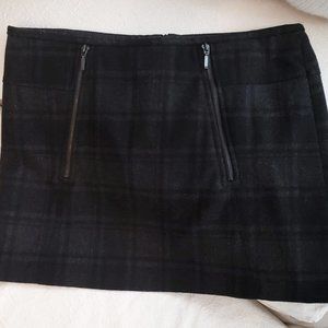 DARLING Wool and Polyester Lined Skirt KENAR 8P 8 Petite Gray Black SHORT